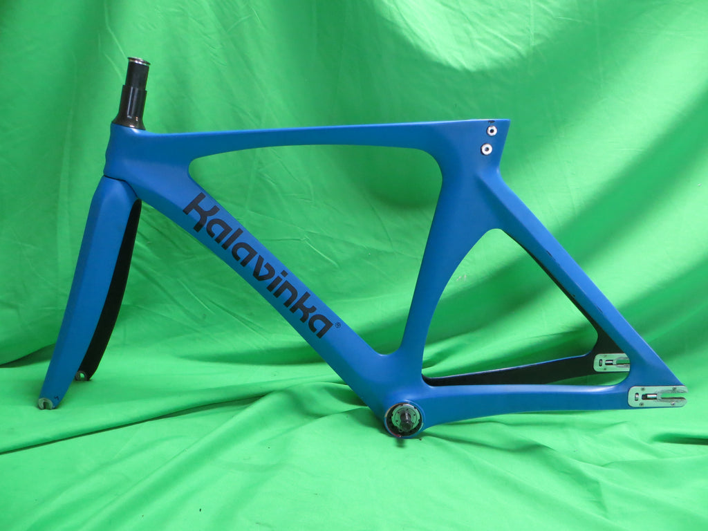Rare! Kalavinka Girl'S Keirin Carbon Track Frame // Matte Blue Black Two Tone // 46cm NJS Approved