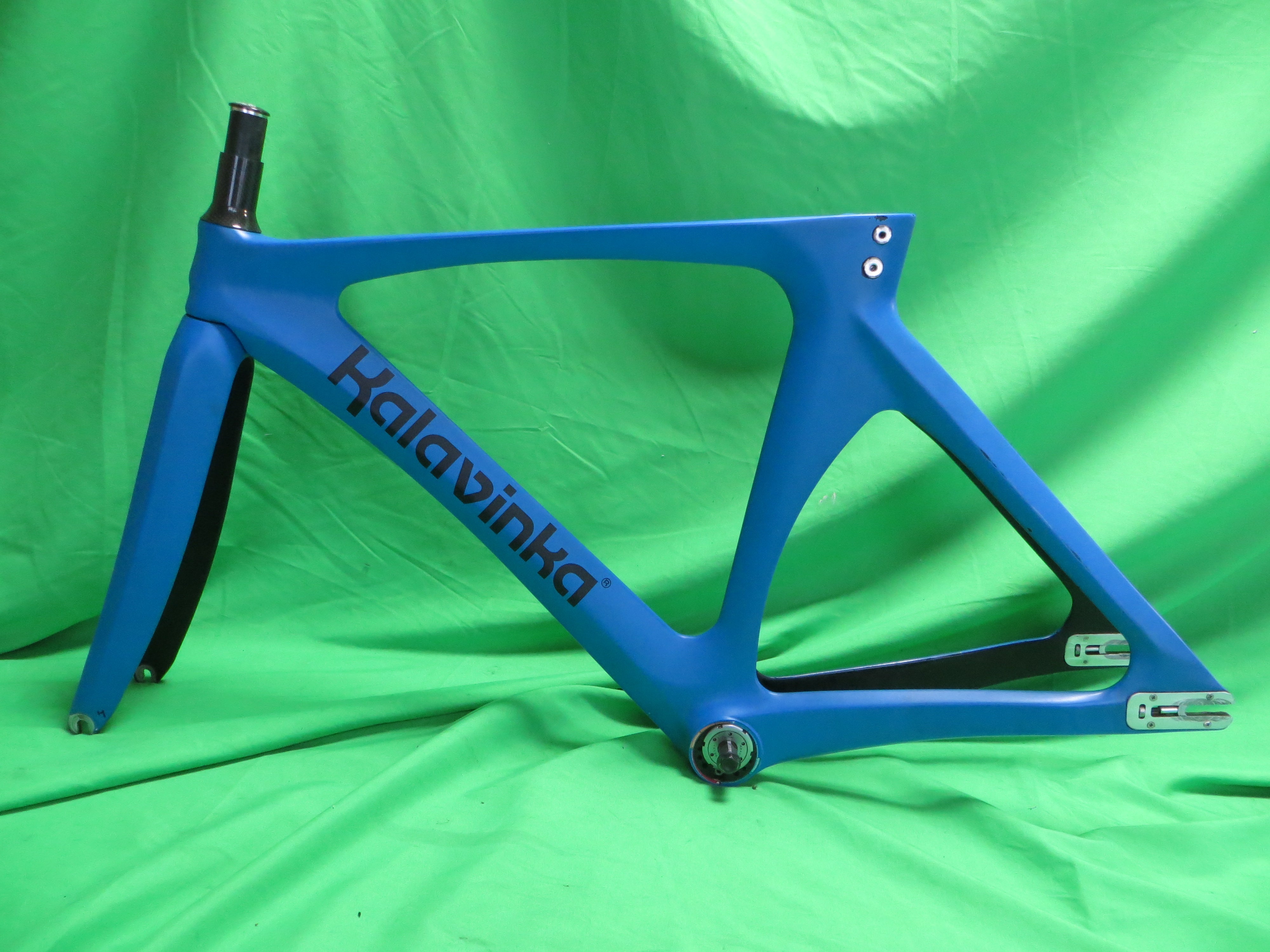 Rare! Kalavinka Girl'S Keirin Carbon Track Frame // Matte Blue Black Two Tone // 46cm NJS Approved