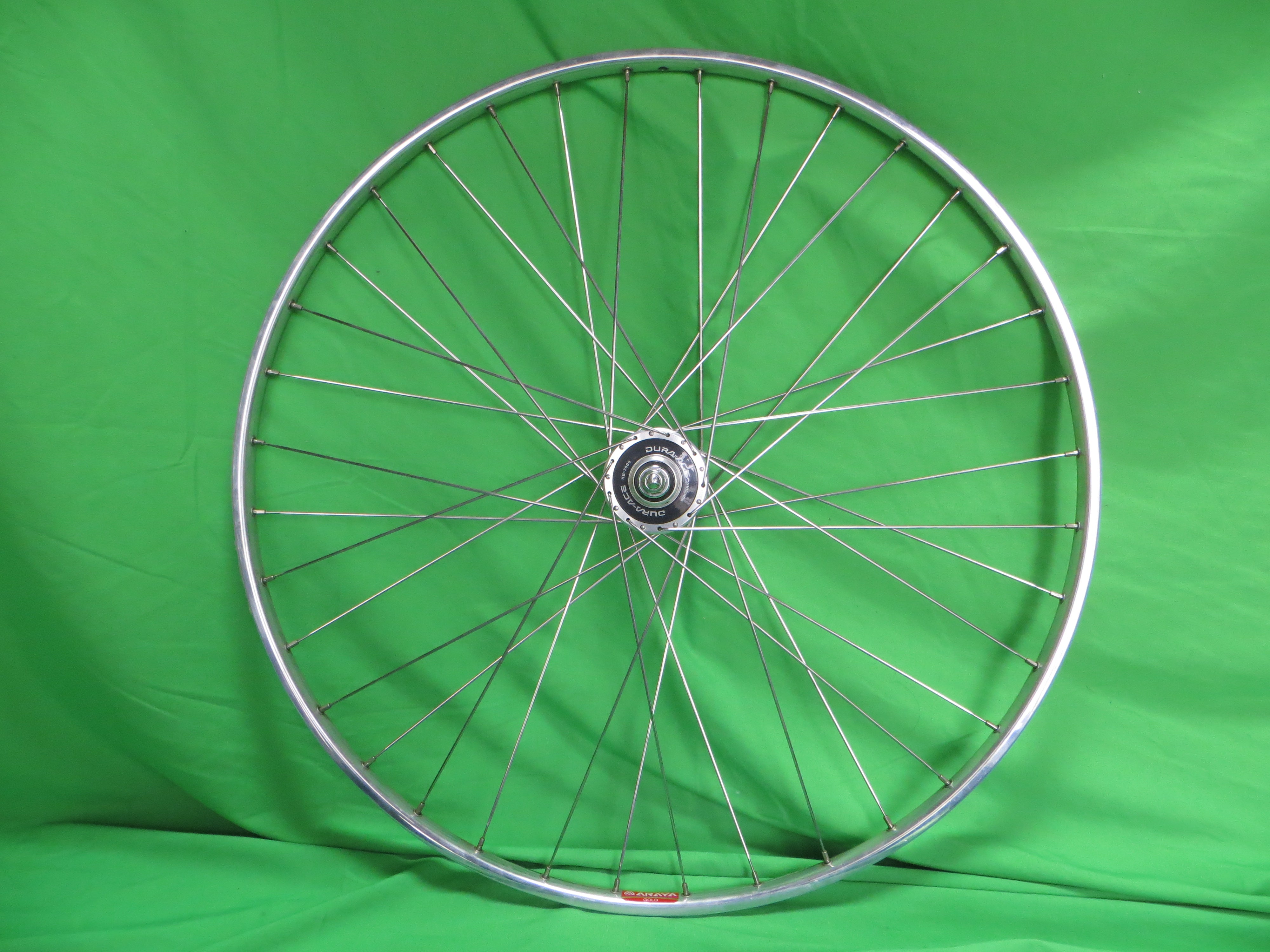 Araya Gold 16B 700c Tubular NJS rim, Shimano Dura Ace HB-7600 36H NJS 120mm/10mm One Sided Fixed Rear Hub (24102302)