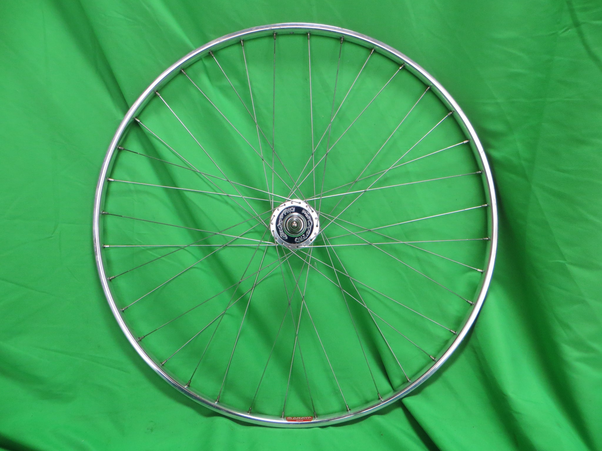 Araya Gold 16B NJS 700c 36H Tubular Rim, Gran Compe Pro 100mm/9mm NJS Front Hub (25042302)