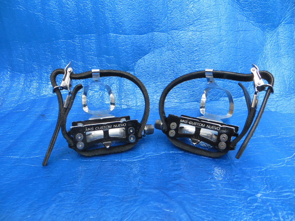 MKS Custom Nuevo NJS Pedals , MKS Steel NJS M-size Steel Clips and MKS Fit-alfa NJS Toe Straps (25050403)