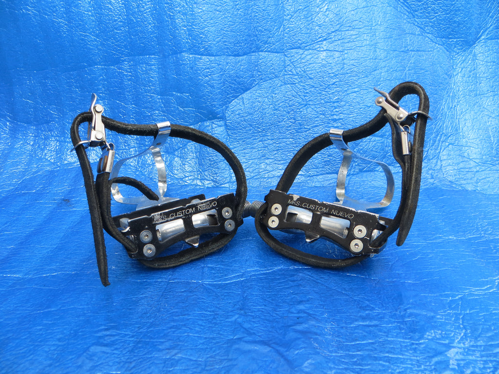 MKS Custom Nuevo NJS Pedals , MKS Steel NJS M-size Steel Clips and MKS Fit-alfa NJS Toe Straps (25050404)