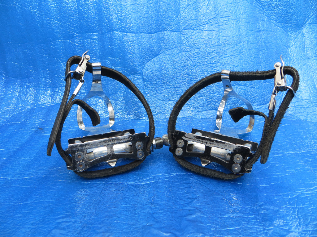 MKS Custom Nuevo NJS Pedals , MKS Steel NJS M-size Steel Clips and MKS Fit-alfa NJS Toe Straps (25050405)