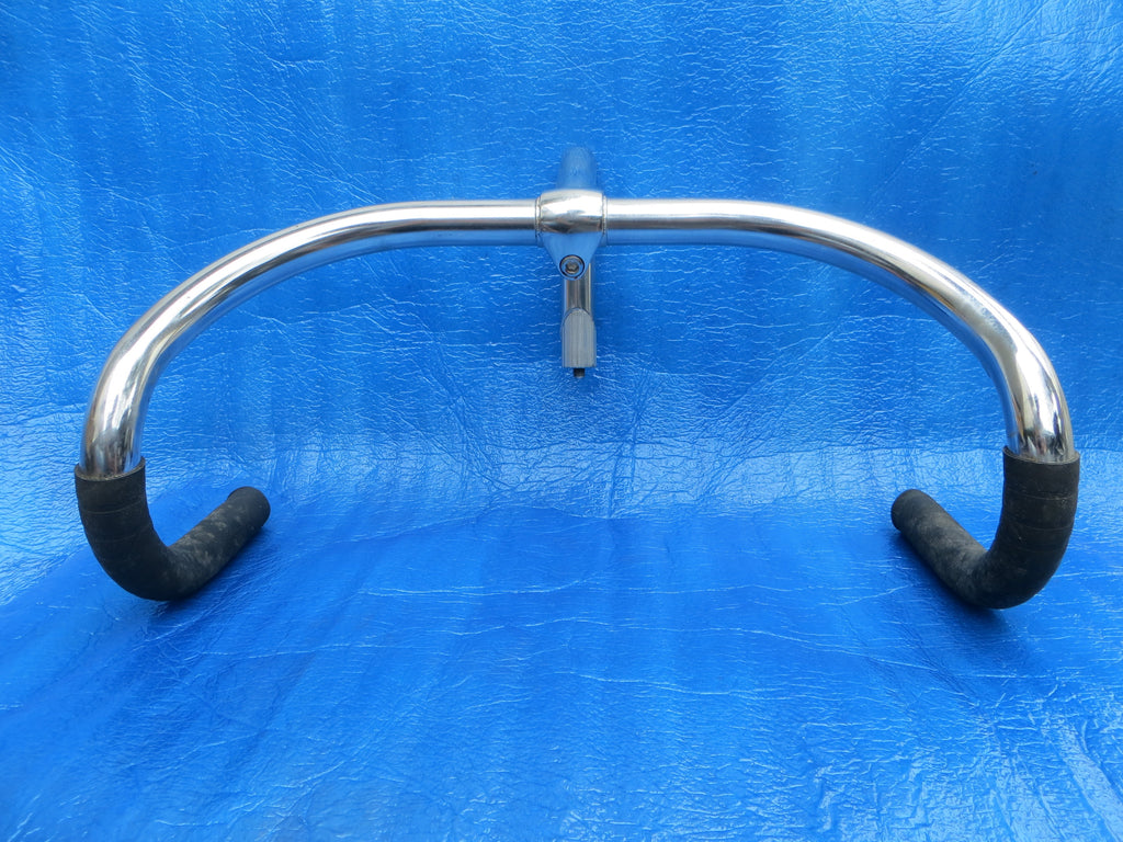 B123 400mm Seel NJS Handlebar, Nitto Jaguar 110mm/65 degree Steel NJS Stem, Champ Yoshida Grips (25052401)