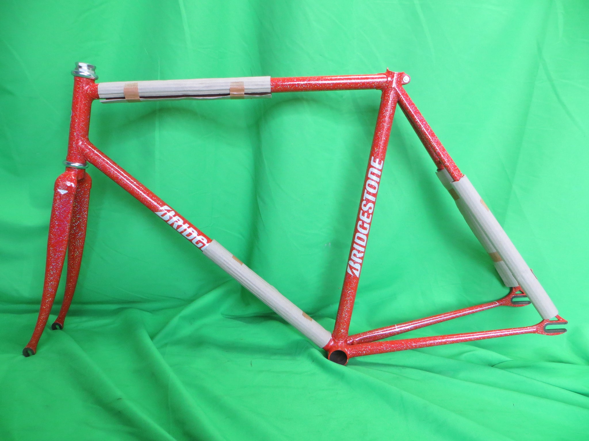 Never Used Bridgestone Columbus Max Fork // Orange with Super Rainbow Flake 54cm