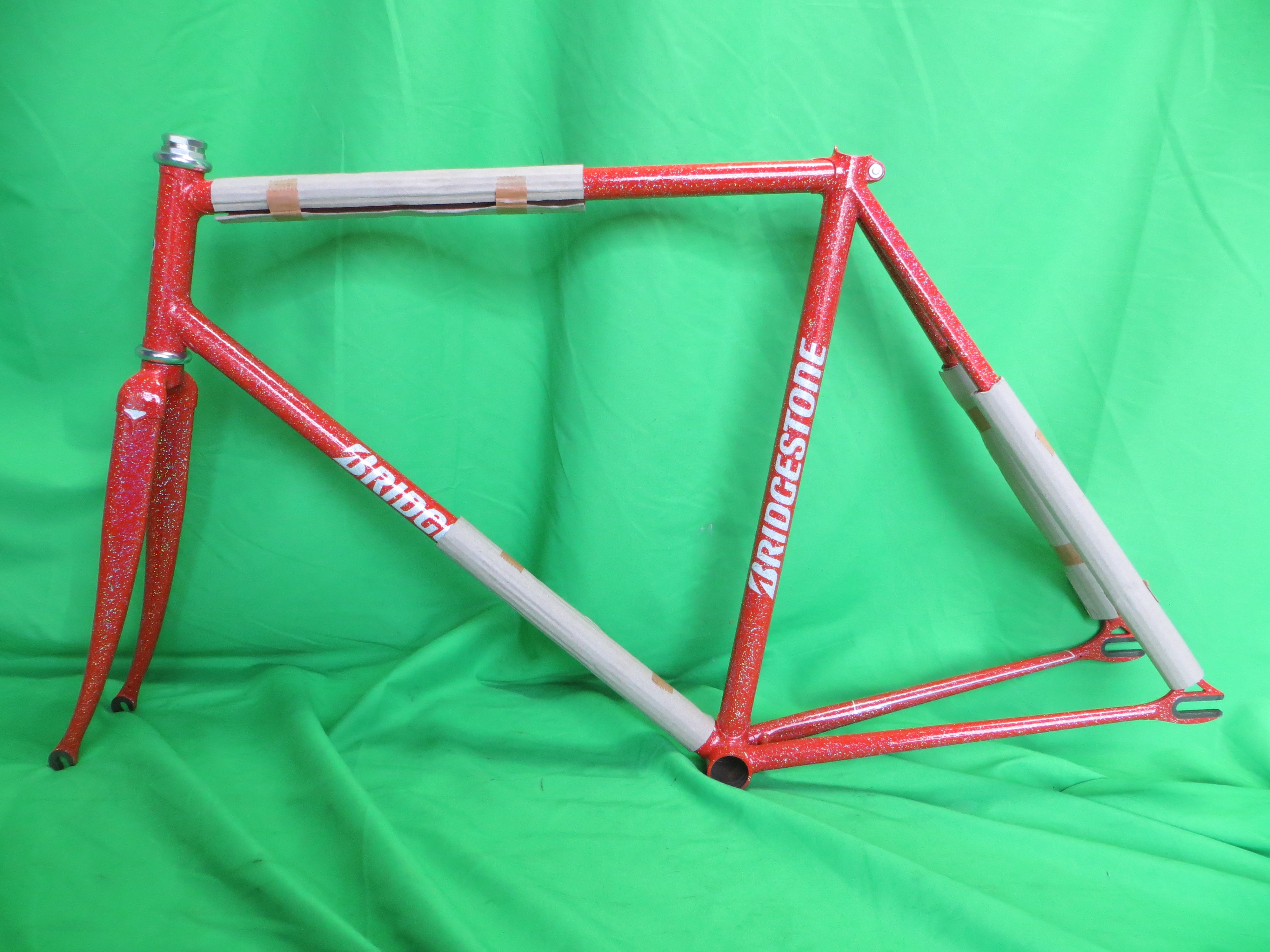 Never Used Bridgestone Columbus Max Fork // Orange with Super Rainbow Flake 54cm