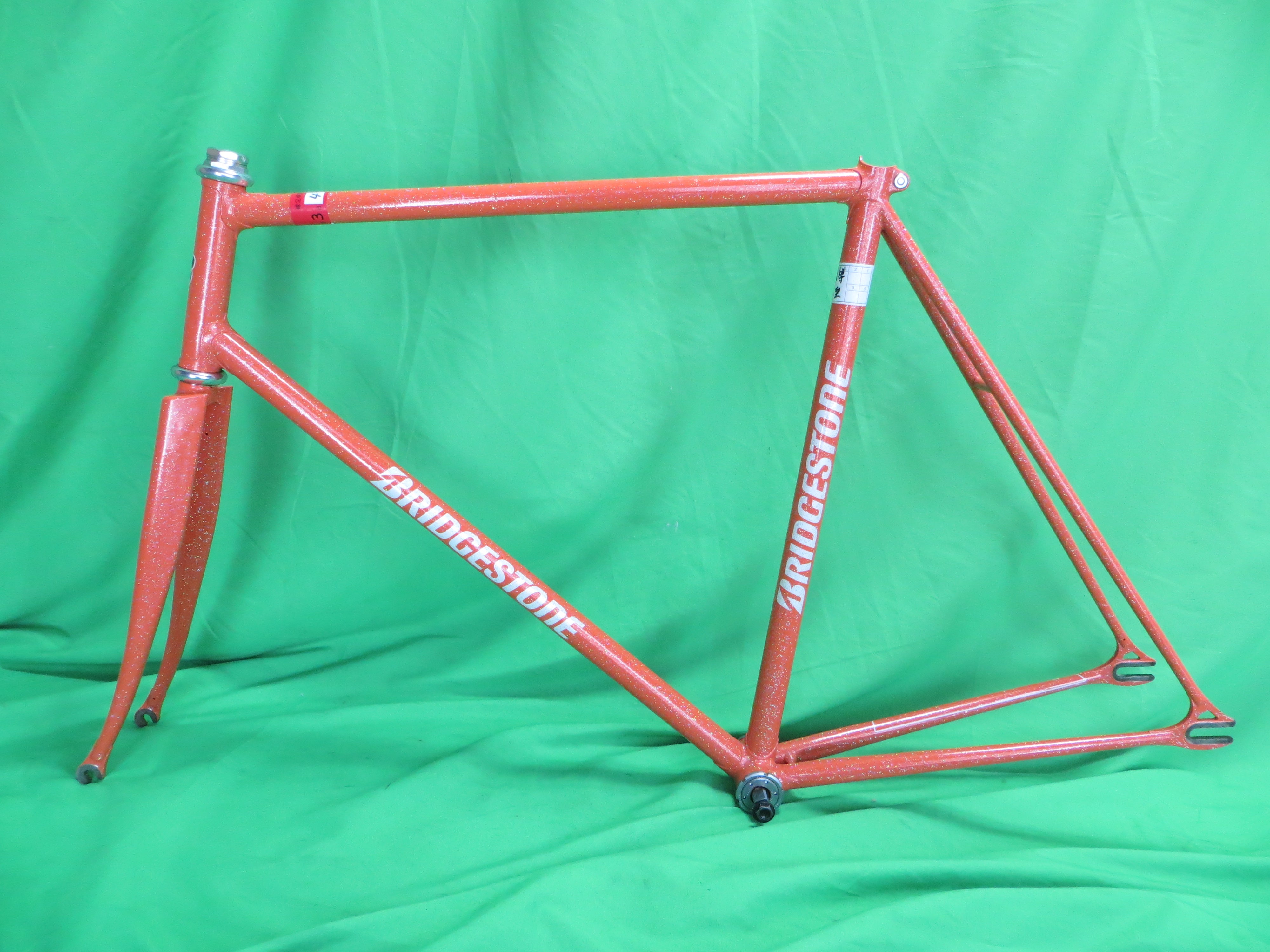 Bridgestone Columbus Max Fork // Orange with Super Rainbow Flake 56cm
