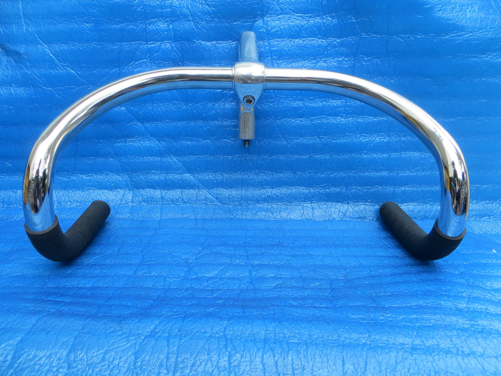 B123 380mm Steel NJS Handlebar, Nitto Jaguar 100mm/58 degree AA NJS Stem, Champ Grips  (25092129)