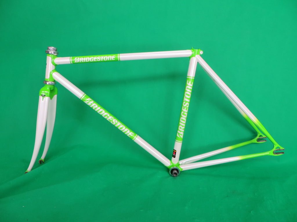 Bridgestone Columbus Max Fork / Reynolds 520  // White / Yellowish Green // 48cm