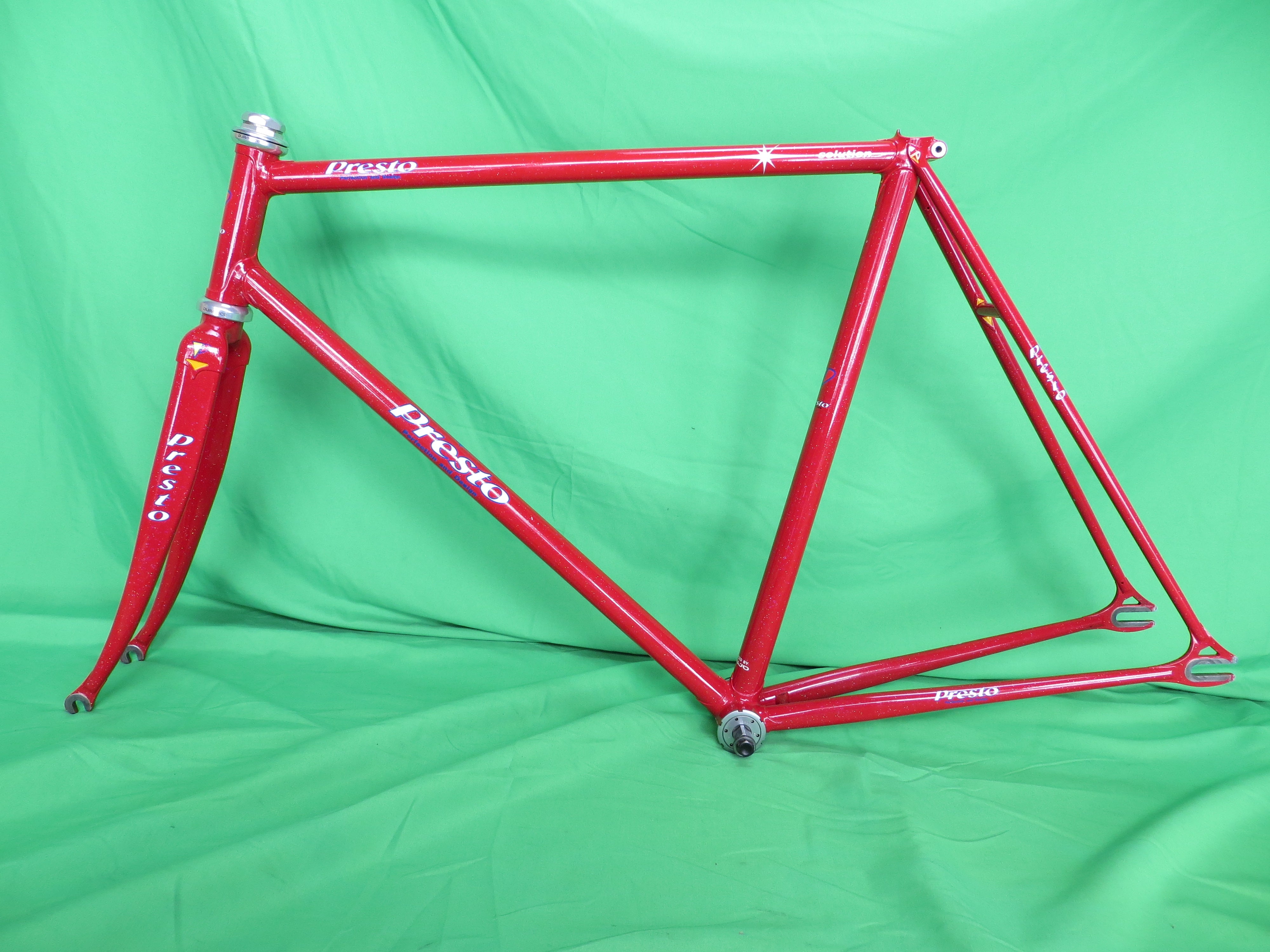 PRESTO Columbus Max Fork // Red with rainbow flake  // 53cm