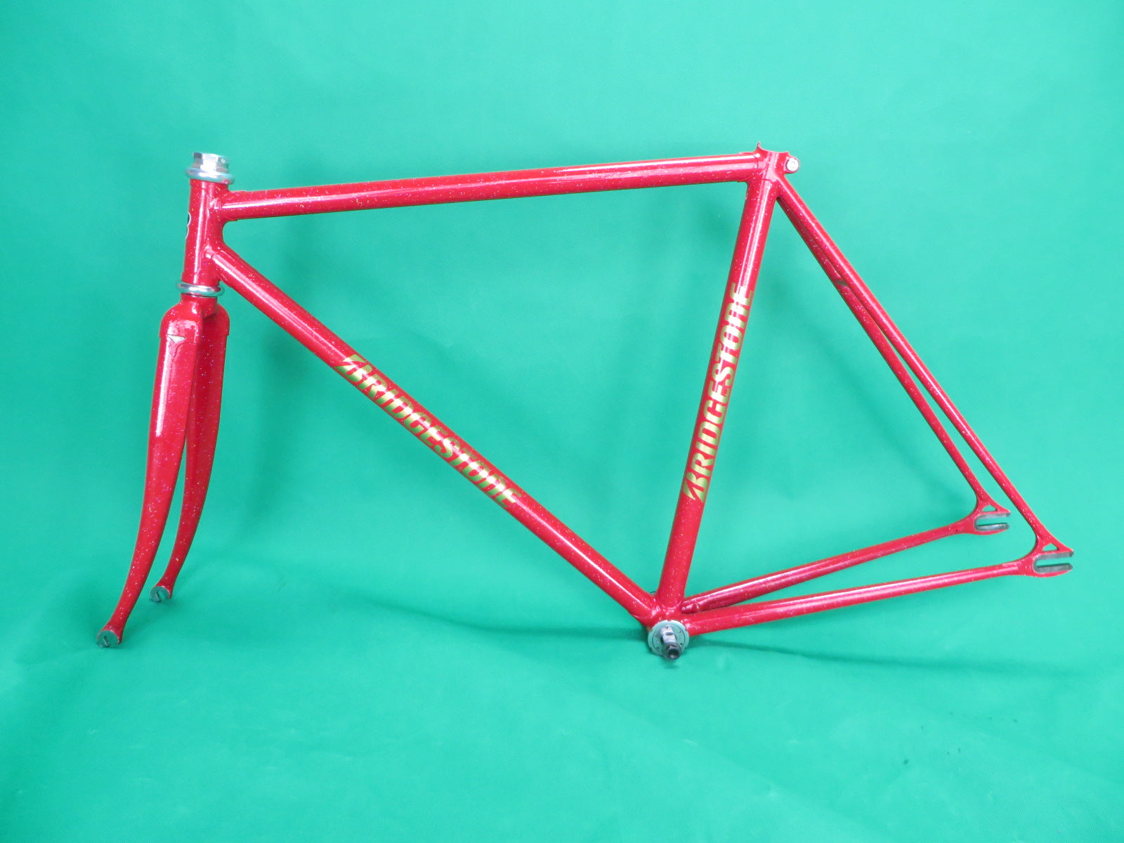 Bridgestone Columbus Max Fork // Red with rainbow flake // 50.5cm